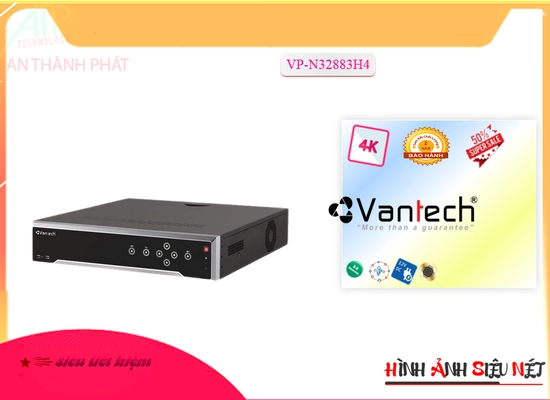  Đầu Ghi IP VP-N32883H4 Chất Lượng Hình Chất Lượng hình ảnh ban đêm 4 HDD Được tích hợp chức năng Công Nghệ AI Chuyên dụng cao cấp xử lý hình ảnh thiếu sáng ONVIF Bang Thông 256 Mbps H.265+/H.265/H.264+/H.264 Sử dụng công nghệ IP có thể quản lý từ xa Thiết kế của thiết bị tinh tế Đầu Ghi 32 kênh Hình ảnh ban đêm chất lượng với ONVIF Hổ trợ HDD đến 6TB