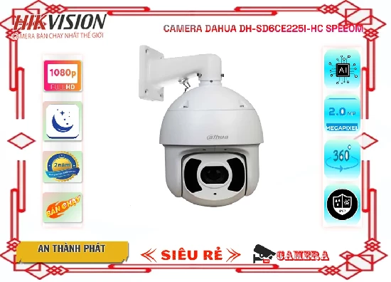  Camera Speedom DH-SD6CE225I-HC Dahua giá rẻ độ phân giải 2.0MP hồng ngoại xa 200m camera zoom xoay 360 dễ dàng cài đặt xem trên điện thoại ổn dịnh sử dụng đầu thu camera giúp lưu trữ lâu hơn