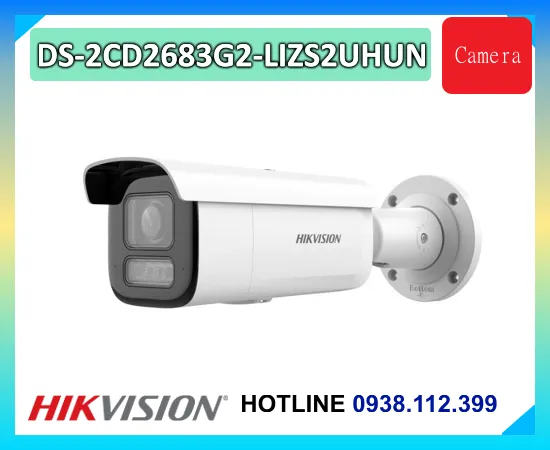 Camera zoom DS-2CD2683G2-LIZS2UHUN, Camera 8MP DS-2CD2683G2-LIZS2UHUN, Camera AI Hikvision DS-2CD2683G2-LIZS2UHUN, Camera IP ngoài trời DS-2CD2683G2-LIZS2UHUN, DS-2CD2683G2-LIZS2UHUN ống kính motorized 2.8-12mm, DS-2CD2683G2-LIZS2UHUN hồng ngoại 60m, Camera PoE DS-2CD2683G2-LIZS2UHUN