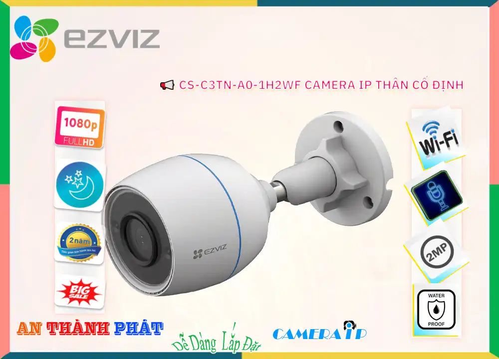 CS-C3TN-A0-1H2WF sắc nét Wifi Ezviz