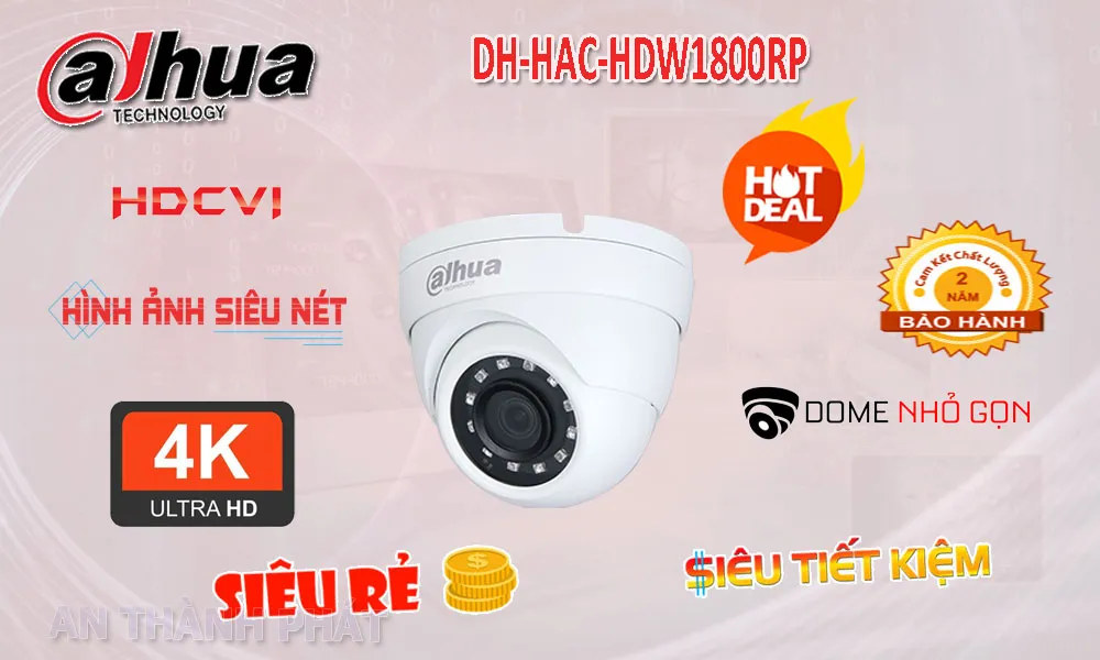 DH-HAC-HDW1800RP camera dahua thiết kế dạng dome chắc chắn hình ảnh sắc nét