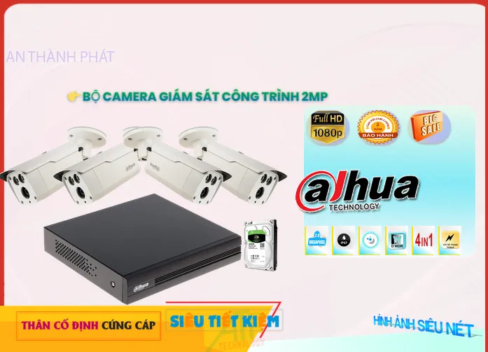 Giới Thiệu Bộ Camera Giám Sát Công Trình 2MP Hình Ảnh Sắc Nét Dễ Dàng Sử Dụng Giá rẻ Bộ Camera Giám Sát Công Trình 2MP Công ty bán camera Bộ Camera Giám Sát Công Trình 2MP giá rẻ