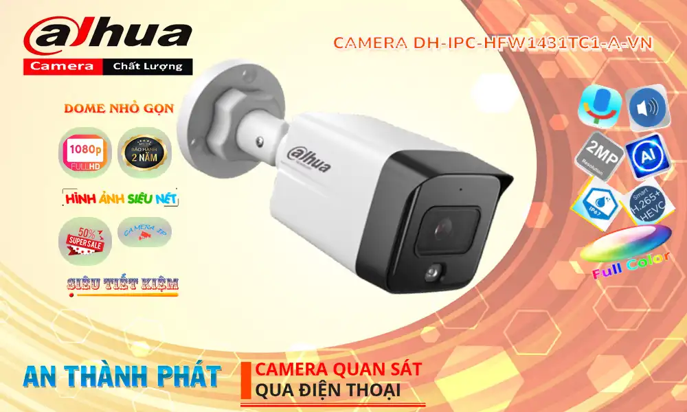 Camera Dahua DH-IPC-HFW1431TC1-A-VN