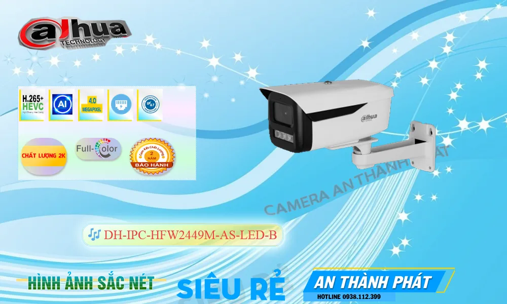 DH-IPC-HFW2449M-AS-LED-B Camera  Dahua Thiết kế Đẹp