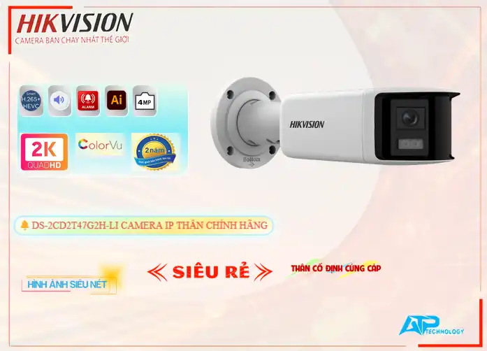 Camera  Hikvision Công Nghệ Mới DS-2CD2T47G2H-LI