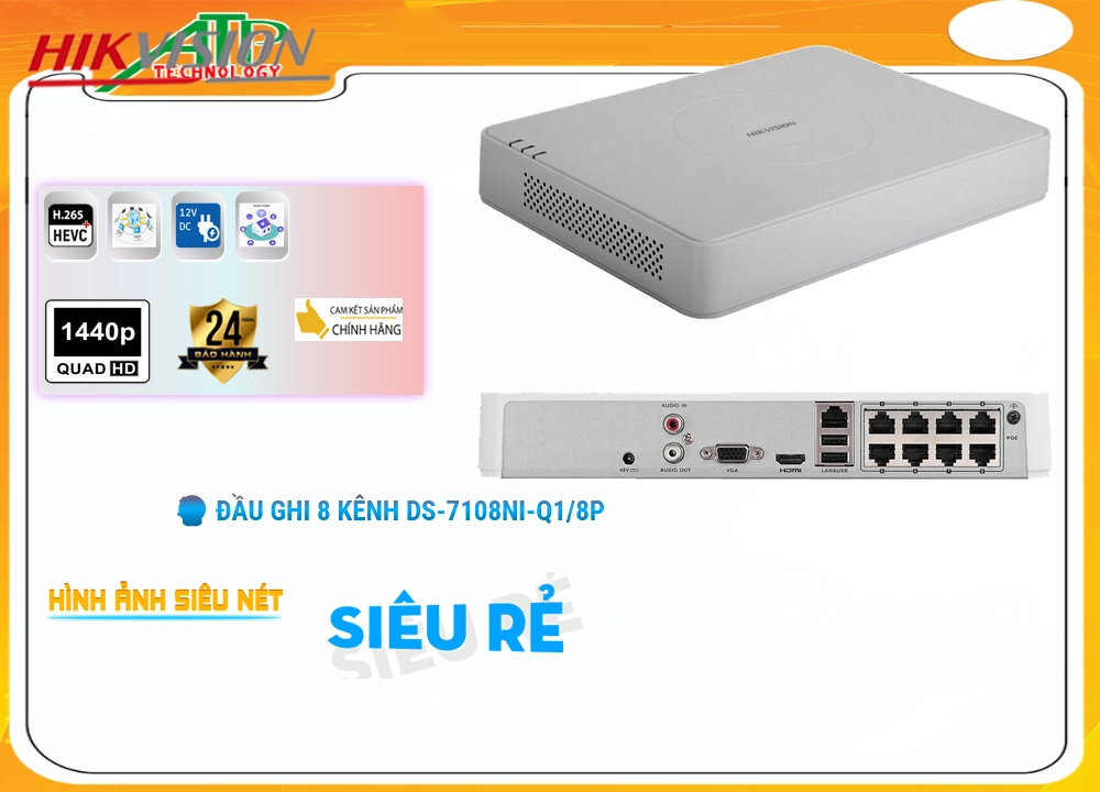 Đầu Ghi Camera Hikvision DS-7108NI-Q1/8P Mẫu Đẹp Đầu Ghi Camera Hikvision DS-7108NI-Q1/8P Mẫu Đẹp