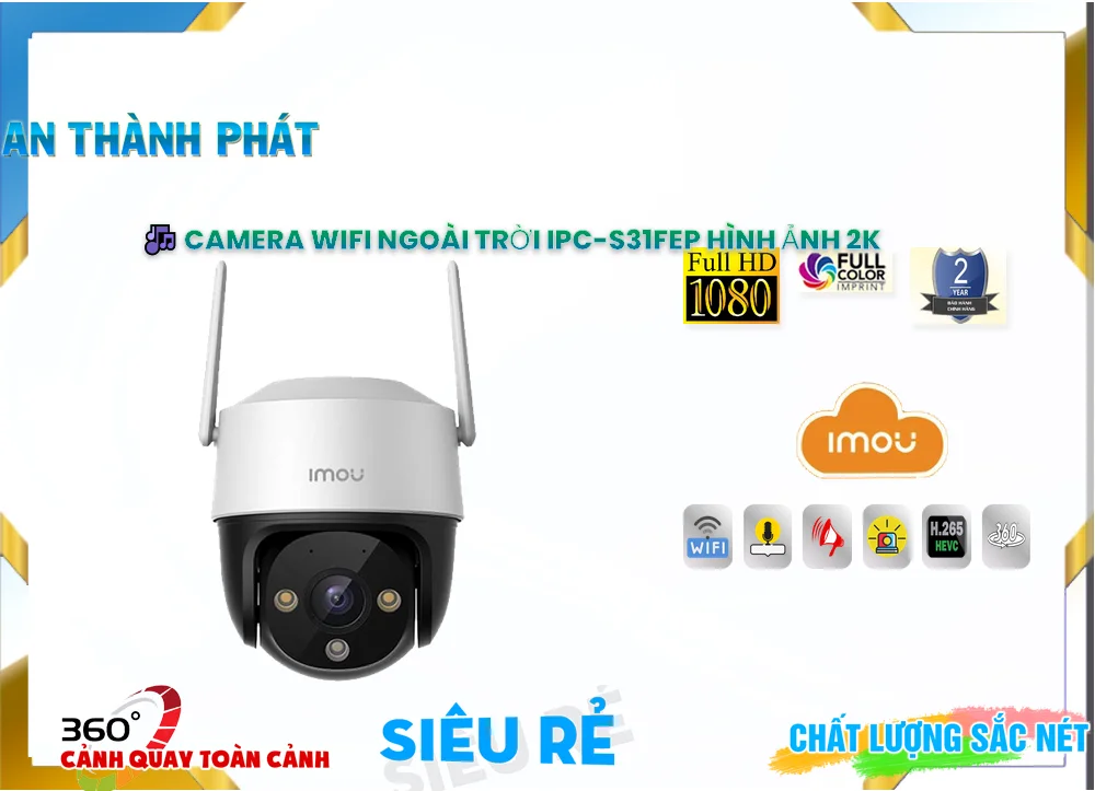IPC-S31FEP Camera Imou Ngoài Trời 3MP IPC-S31FEP Camera Imou Ngoài Trời 3MP